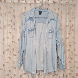 Torrid denim button up long sleeve